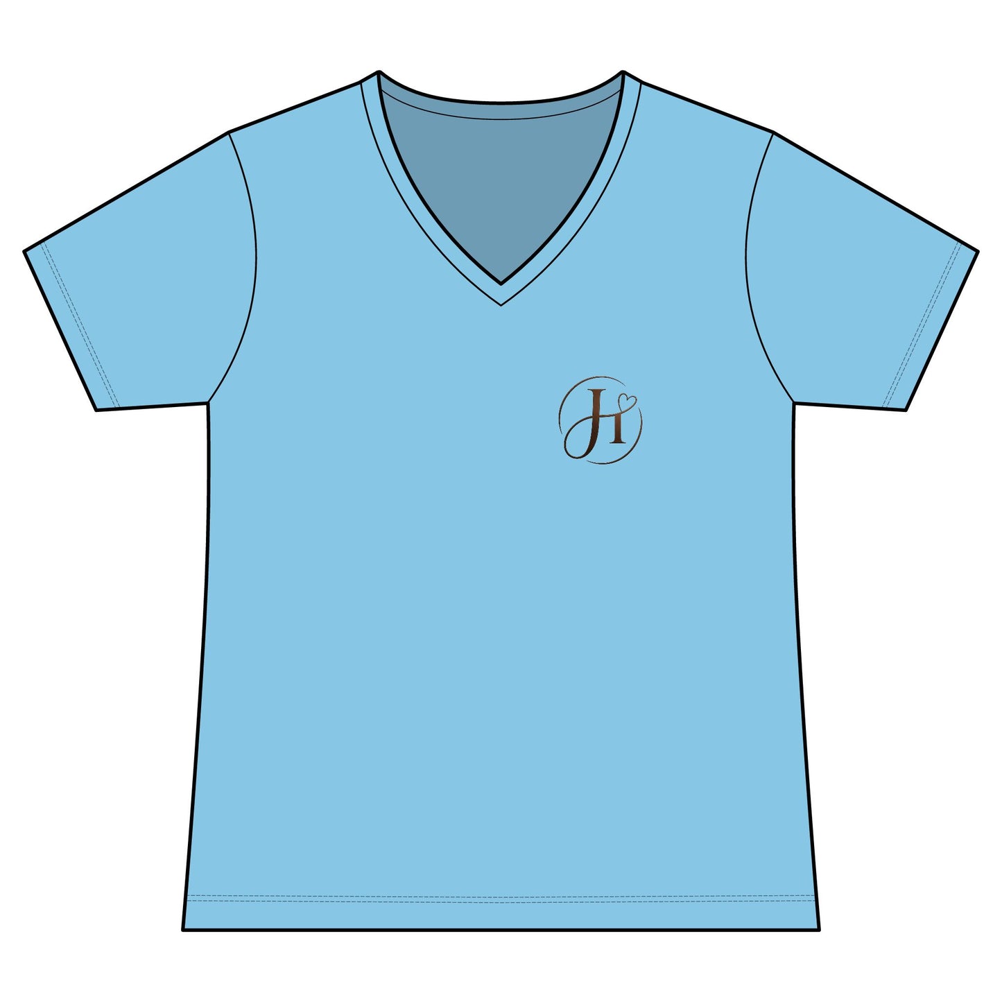 Becoming Her V-Neck Tee — Soft Heart, Strong Spirit | Christian Faith & Pilates Apparel