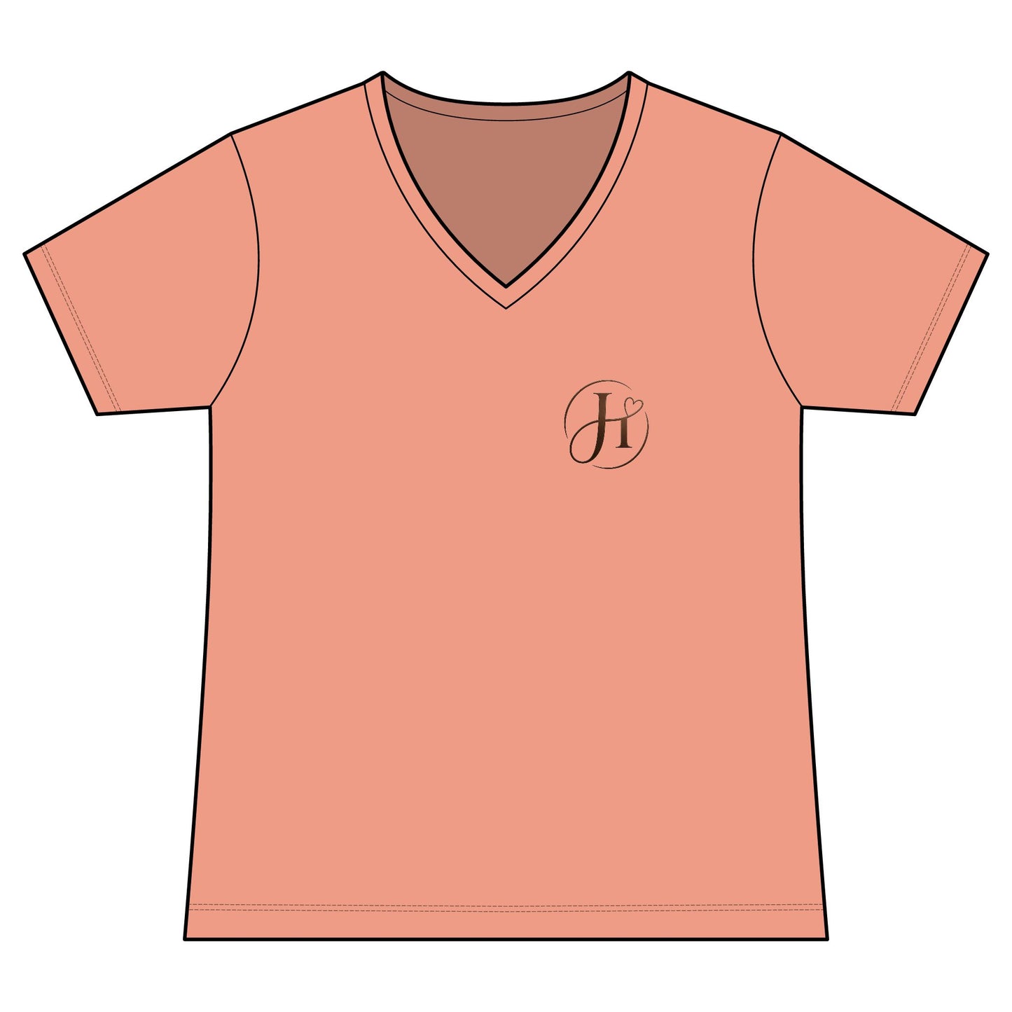 Becoming Her V-Neck Tee — Soft Heart, Strong Spirit | Christian Faith & Pilates Apparel